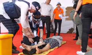 Cuộc diễn tập ứng phó về y tế lấy tình huống giả định là siêu bão đổ bộ miền Trung gây thiệt hại nặng nề
