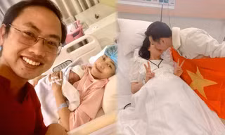 MC Phí Linh và Thành Trung nhận tin đội U22 Việt Nam vô địch trong bệnh viện