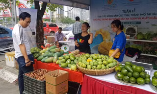 Vào hè, trái cây vùng miền đổ bộ hội chợ trái cây, nông sản Hà Nội