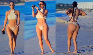 Kim Kardashian khoe ‘siêu vòng ba’ với bikini hai mảnh, lộ vùng nhạy cảm