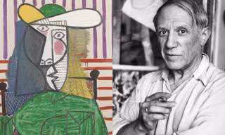 Danh hoạ Picasso (1881 - 1973) và "Bust of a Woman".