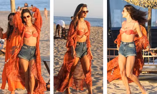 Alessandra Ambrosio mặc áo bơi bé xíu ‘quẩy’ hết mình trên bãi biển