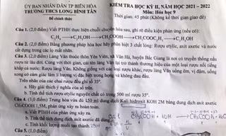 Xôn xao đề kiểm tra môn Hóa 'quảng cáo rượu làng Vân'