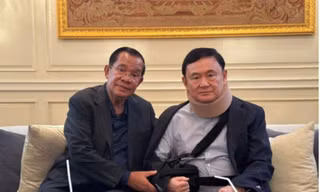 Ông Hun Sen sang Thái Lan thăm ông Thaksin tháng 2/2024. (Ảnh: Fb)