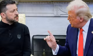 Tổng thống Mỹ Donald Trump và Tổng thống Ukraine Volodymir Zelensky tại Nhà Trắng ngày 28/2. (Ảnh: Reuters)