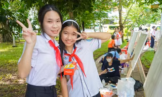Thiếu nhi các tỉnh thành hội tụ về TPHCM thi vẽ tranh 