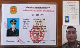 Đối tượng Diệp Ngọc Hà, giấy chứng minh CAND và thẻ Đảng viên do đối tượng mua qua mạng xã hội