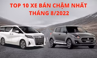 Top 10 xe có doanh số thấp nhất tháng 8