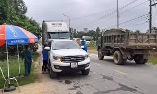 Một chốt kiểm tra phòng dịch COVID-19 trên địa bàn Lâm Đồng