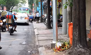 Hiện trường nơi Hạnh đâm “tình địch” vào khuya 28-8, trên đường Hai Bà Trưng, phường Bến Nghé, quận 1 – TP HCM.