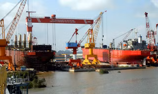 Khu đóng tàu thuộc tập đoàn Vinashin trước đây. ảnh: ngọc châu