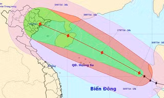 Dự kiến đường đi của bão số 2 (nguồn: Trung tâm Dự báo khí tượng Thủy văn T.Ư)