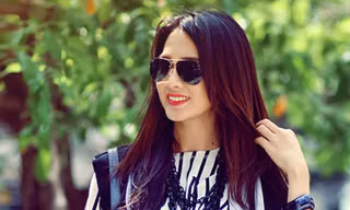 Anh Thư sành điệu với trang phục dạo phố