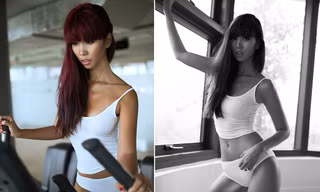 Hà Anh mặc nội y nóng bỏng trong phòng tập gym
