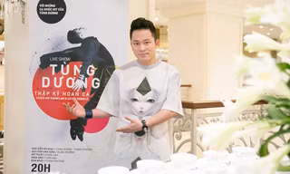 Ca sĩ Tùng Dương trong họp báo ra mắt liveshow 'Tùng Dương - Thập kỷ hoan ca'. Ảnh: HBN.