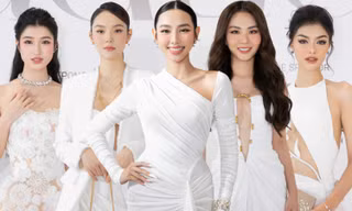 Dàn Hoa - Á hậu đọ sắc, "mẹ bầu" Minh Hằng tỏa sáng trên thảm đỏ show thời trang