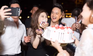 Hương Tràm được Cao Thái Sơn ôm eo tình tứ trong tiệc sinh nhật