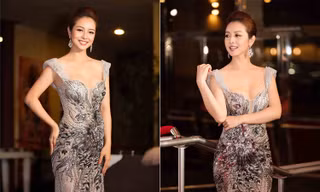 Jennifer Phạm khoe vòng một gợi cảm khi làm MC tại Mỹ