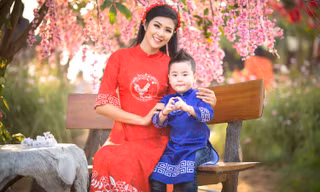 Ngọc Hân xúng xính áo dài du xuân cùng dàn mẫu nhí