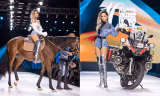 Hết cưỡi ngựa, H'Hen Niê lại ngồi mô-tô 'khủng' làm náo loạn sàn catwalk
