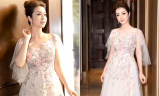 'Gái 3 con' Jennifer Phạm đẹp tựa 'nữ thần' với váy hoa xuyên thấu 