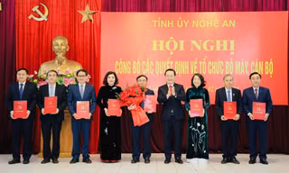 Phương án chính thức sắp xếp bộ máy hệ thống chính trị tỉnh Nghệ An 