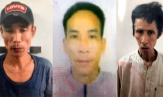 Nguyễn Đình Tân (trái), Nguyễn Văn Duy (giữa) và Trần Thượng Phẩm. Ảnh: Q.T.