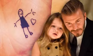 Beckham tự hào khoe hình xăm Harper thiết kế