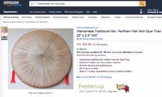 Mỗi chiếc nón quai thao đăng bán trên Amazon có giá 700.000 - 800.000 đồng, tuỳ kích thước. 