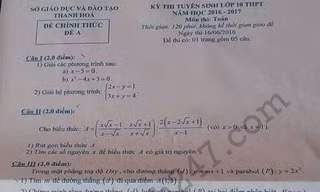 Hướng dẫn giải đề thi môn Toán lớp 10 tỉnh Thanh Hóa