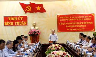 Đoàn kiểm tra của Ban Bí thư làm việc ở Bình Thuận