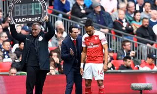 Pierre-Emerick Aubameyang không vui với thành tích của Arsenal thời gian gần đây.