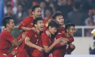 Niềm vui của các cầu thủ U23 Việt Nam.