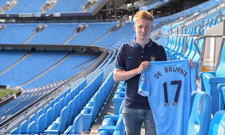 De Bruyne gia nhập Man City, Chelsea có 5,2 triệu bảng.