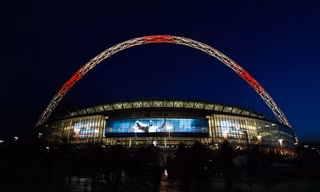 SVĐ Wembley, nơi dự tính sẽ tổ chức trận giao hữu giữa Anh và Pháp vào ngày 17/11 tới.
