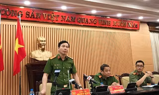 Cơ quan CSĐT Công an TP Hà Nội trong buổi họp báo sáng 9/8.