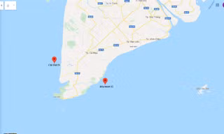 Vị trí 2 tàu cá của ngư dân chìm khi cách đất liền chỉ 6 hải lý.