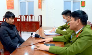 Đối tượng Mạnh tại Cơ quan Công an