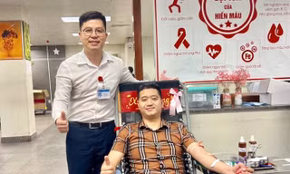 Đại uý Ngô Trung Hiếu hiến máu cứu bệnh nhi 1 tháng tuổi