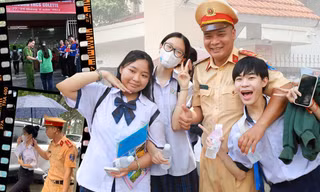 Loạt hình ảnh xúc động về những "vệ thần" thầm lặng trong kỳ thi tốt nghiệp THPT