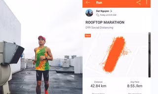 Nguyễn Đạt chạy 42km trên sân thượng chung cư