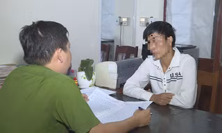 Đối tượng Doạn tại cơ quan công an.