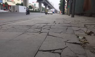 Vỉa hè lát đá độ bền 70 năm, mới dùng 2 năm đã vỡ vụn