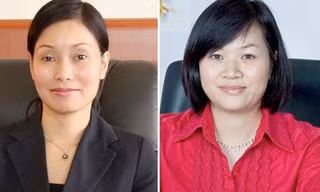 Bà Lê Thị Thu Thủy (bên trái) và bà Dương Thị Mai Hoa.
