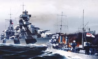Tàu Đô đốc Hipper của Đức có lượng giãn nước gấp 11 lần HMS Glowworm. Ảnh: Wikipedia.