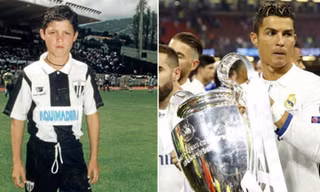 Ronaldo từng là một cậu bé gầy gò trước khi trở nên vạm vỡ như ngày nay. 