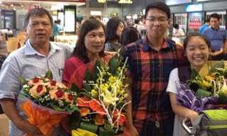 Gia đình nhà báo Hoàng Thảo Minh. Ảnh: TL
