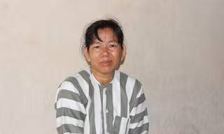 Lê Thị Ngừng tại cơ quan công an 