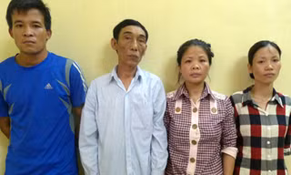 Các đối tượng tại cơ quan công an. 