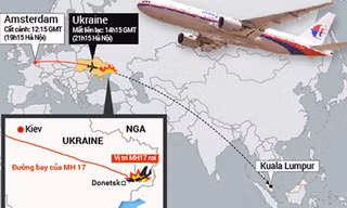 Vị trí máy bay MH17 bị rơi. Đồ họa: Lê Việt Chung.